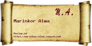 Marinkor Alma névjegykártya